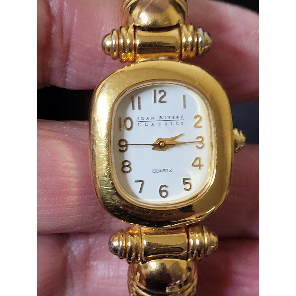 Joan Rivers Classics 2Tone Cable Cuff Vintage Bangle Watch Gold Silver Quartz - Picture 5 of 6